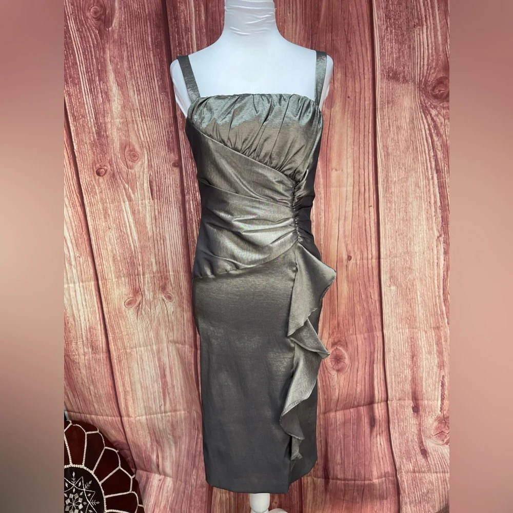 R&M Richards 2pc iridescent mother of the bride dress with shrug women’s size 6 - Picture 5 of 17